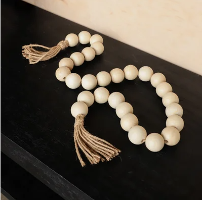 Big White Wooden Beads