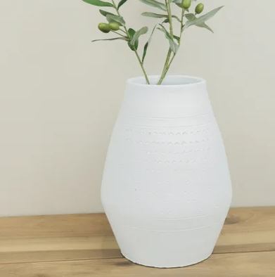 White Dot Pattern Vase