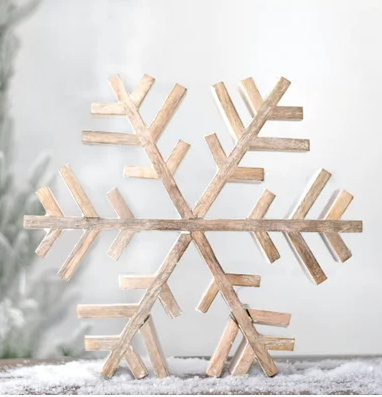 Wooden Snowflake Table Decor – Dwellings Decor