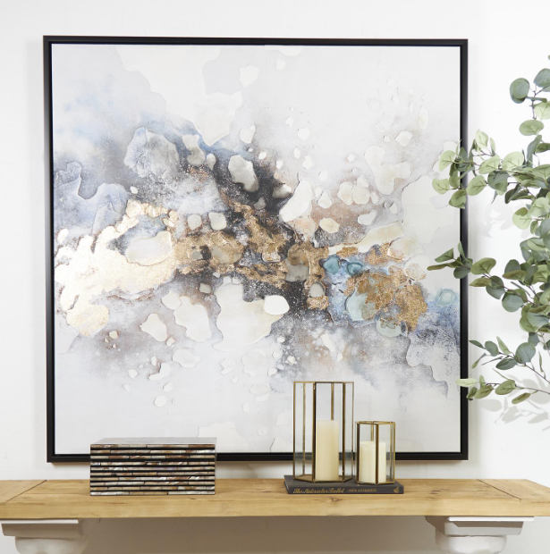 Watercolor Blotched Framed Canvas