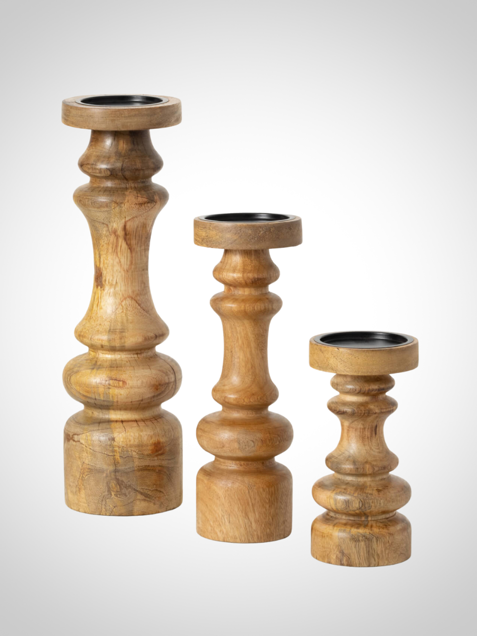 Wooden Pillar Candle Stick