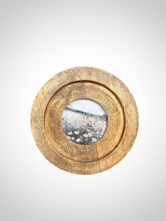 Round Wood Photo Frame