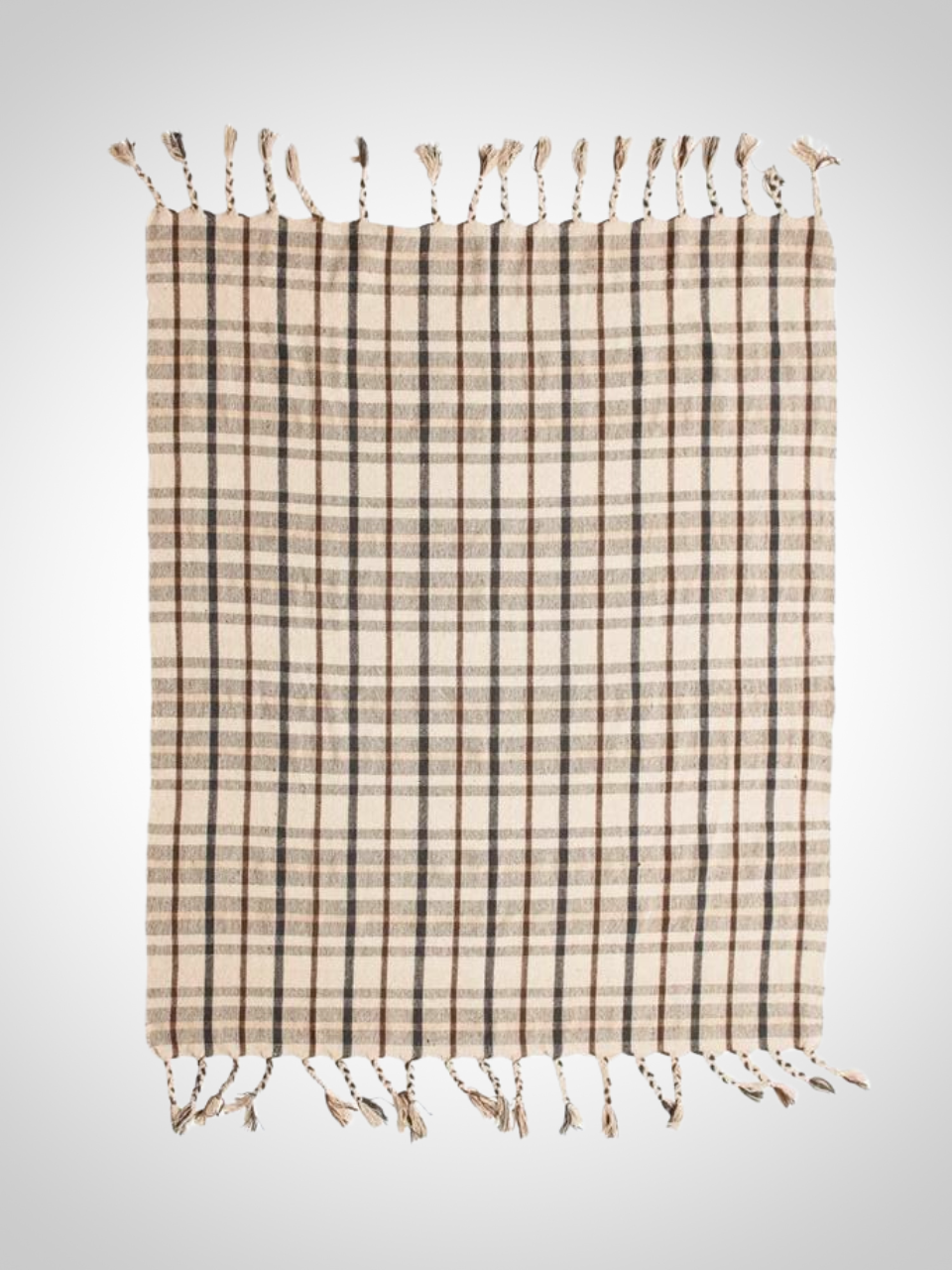 Blue & Brown Plaid Throw Blanket