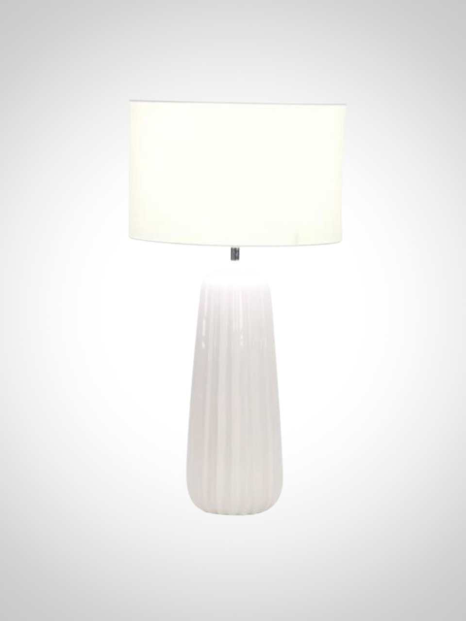 White Ribbed Lamp
