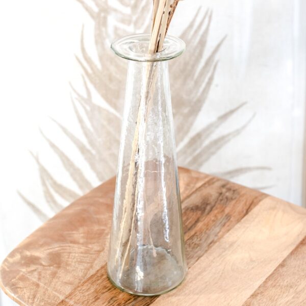 Narrow Hammered Glass Vase