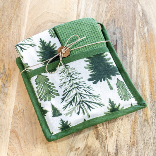 Green Potholder + Towel Set