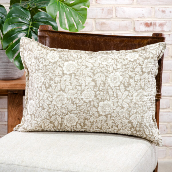 Beige Spring Floral Pillow