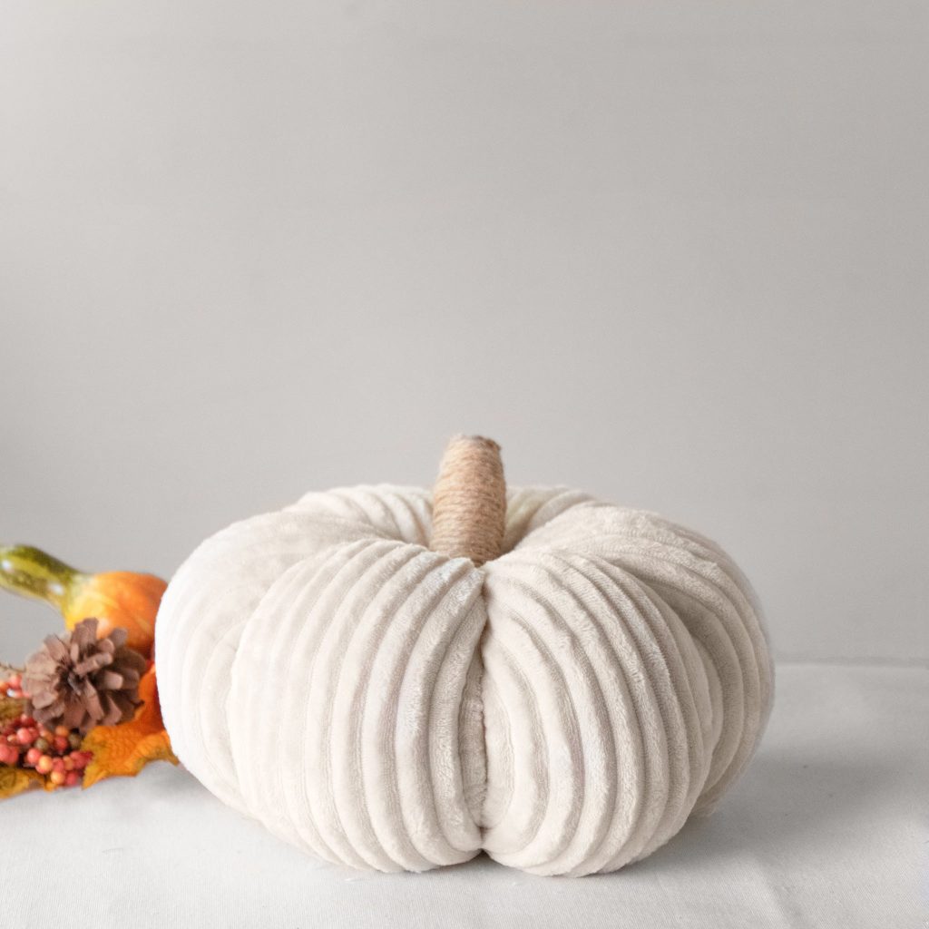 Beige Velvet Pumpkin