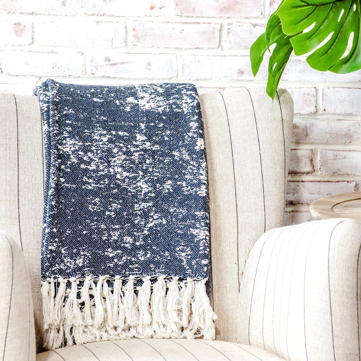 Navy Pattern Throw