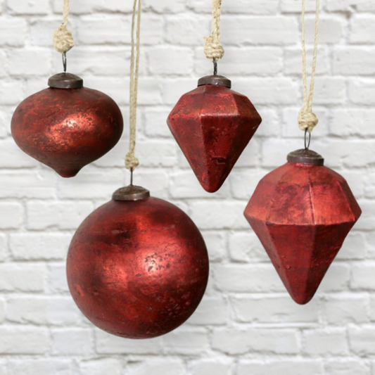 Red Foil Christmas Ornaments