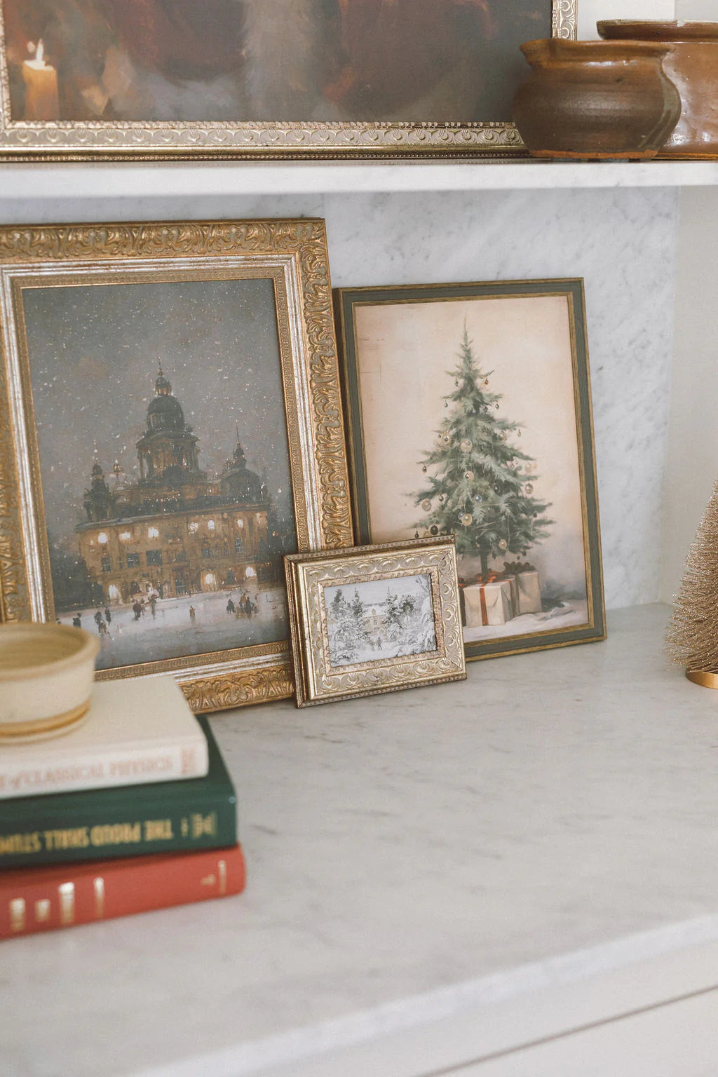 Vintage Art - Snowy Stroll