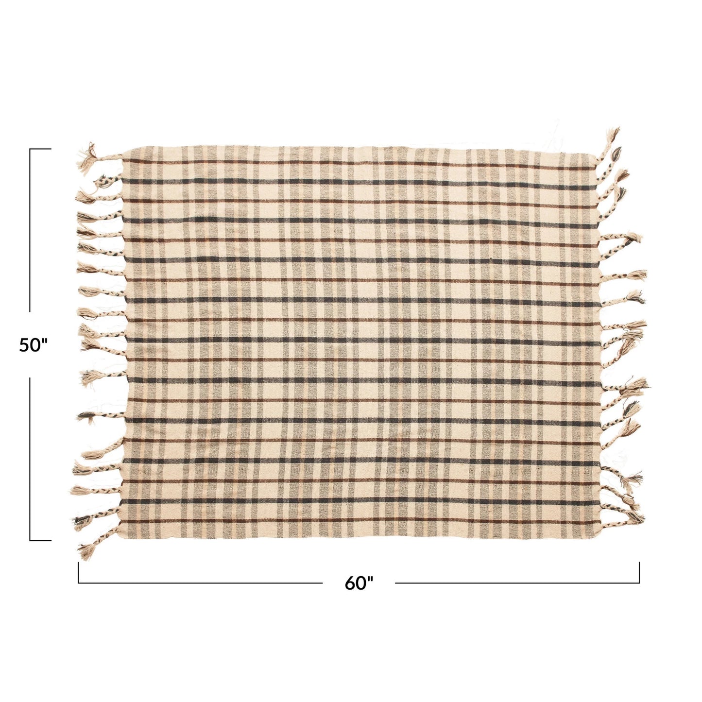 Blue & Brown Plaid Throw Blanket