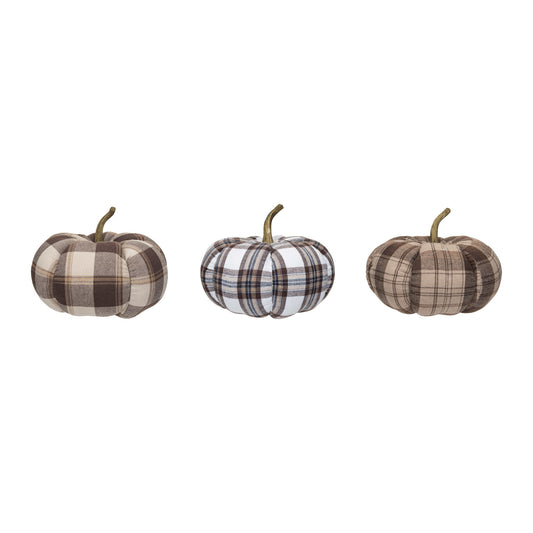 Fabric Plaid Pumpkins