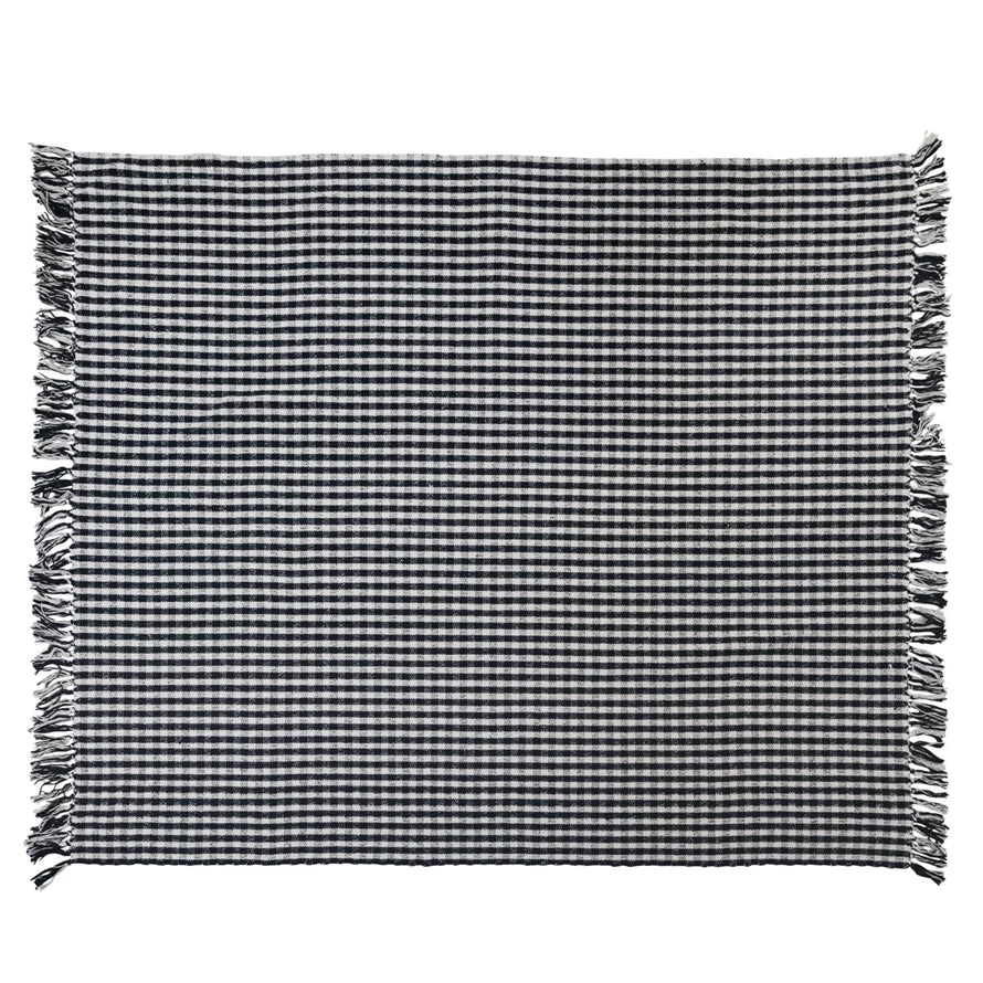 Black & White Gingham Throw Blanket