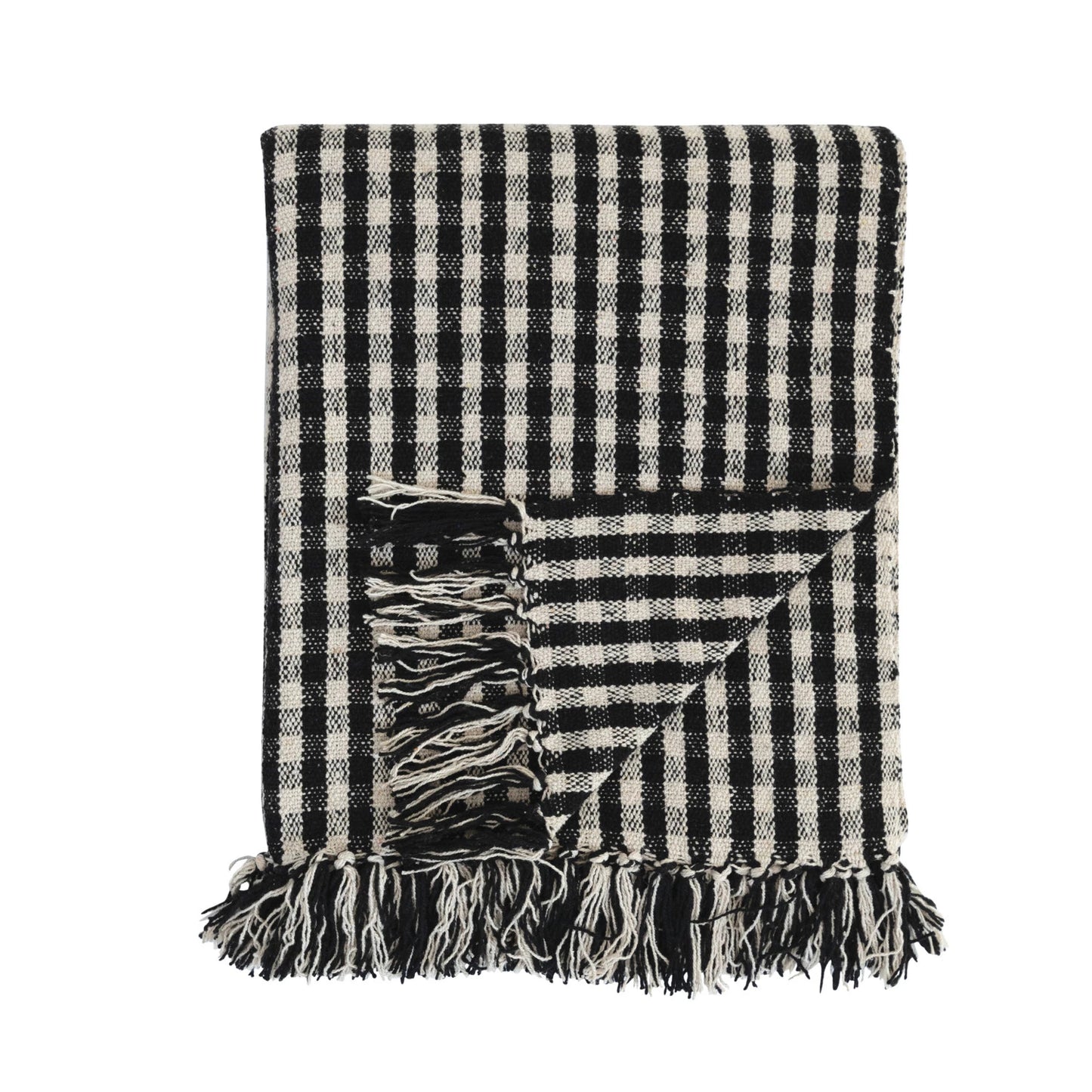 Black & White Gingham Throw Blanket