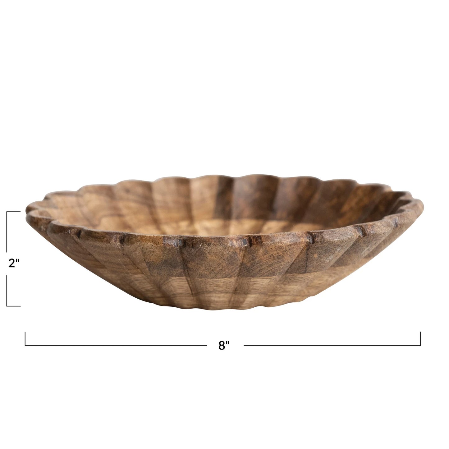 Wood Scalloped Bowl