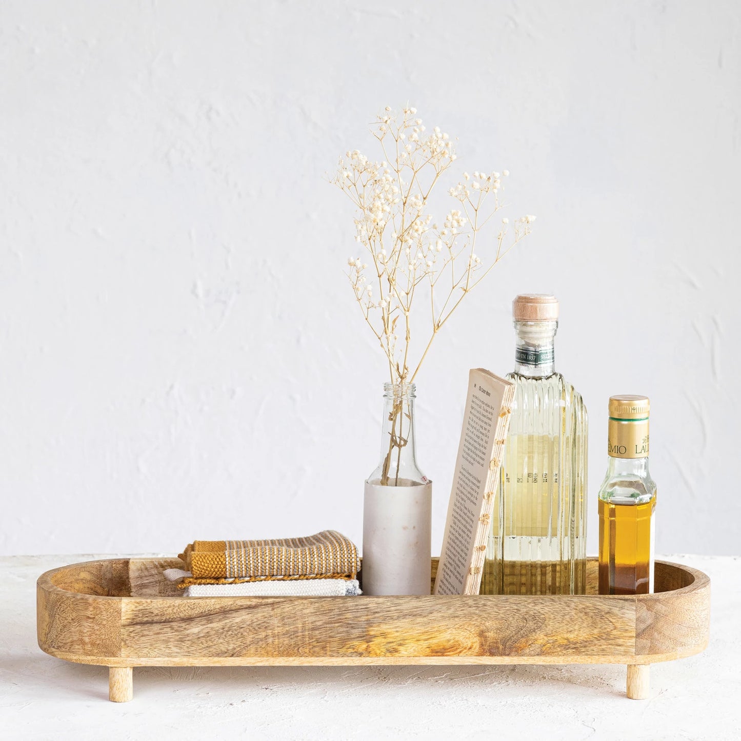 Wood Footed Tray