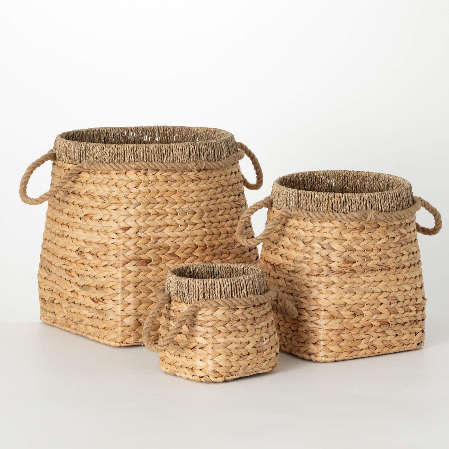 Rope Handled Woven Baskets