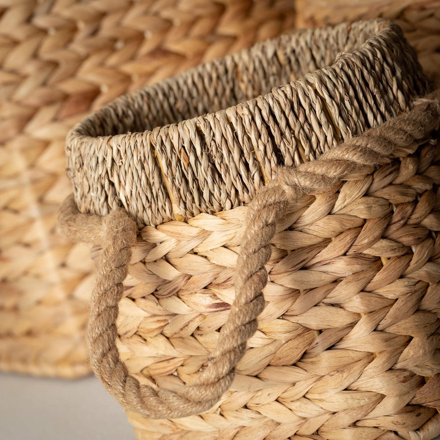 Rope Handled Woven Baskets