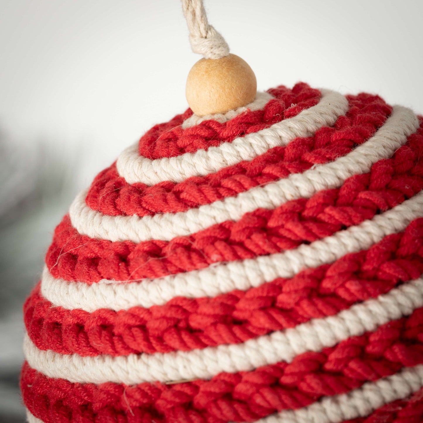 Red & White Striped Ornament