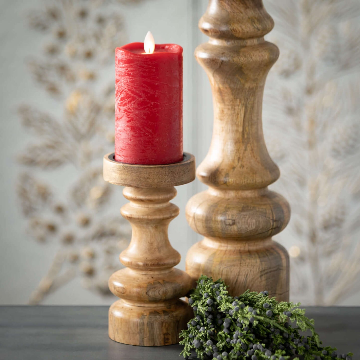 Wooden Pillar Candle Stick