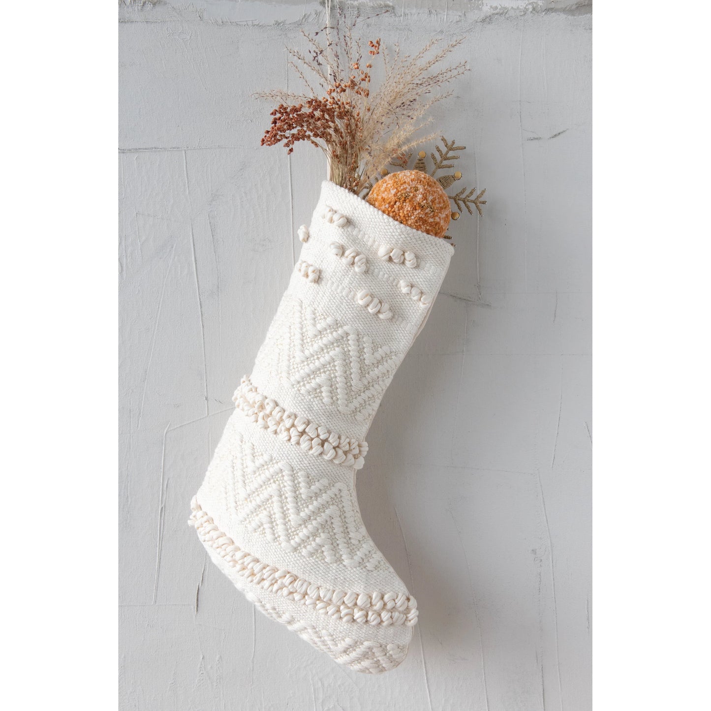 Woven Cream Stocking