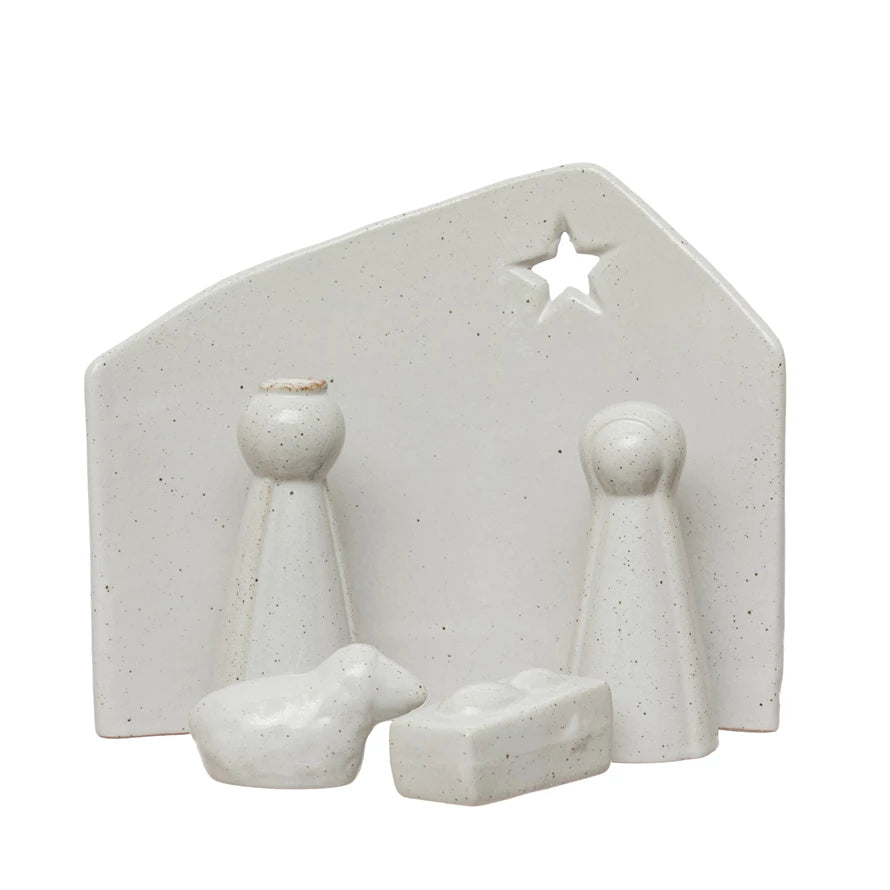 Stoneware Nativity set of 5