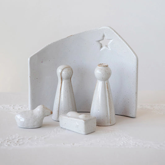 Stoneware Nativity set of 5