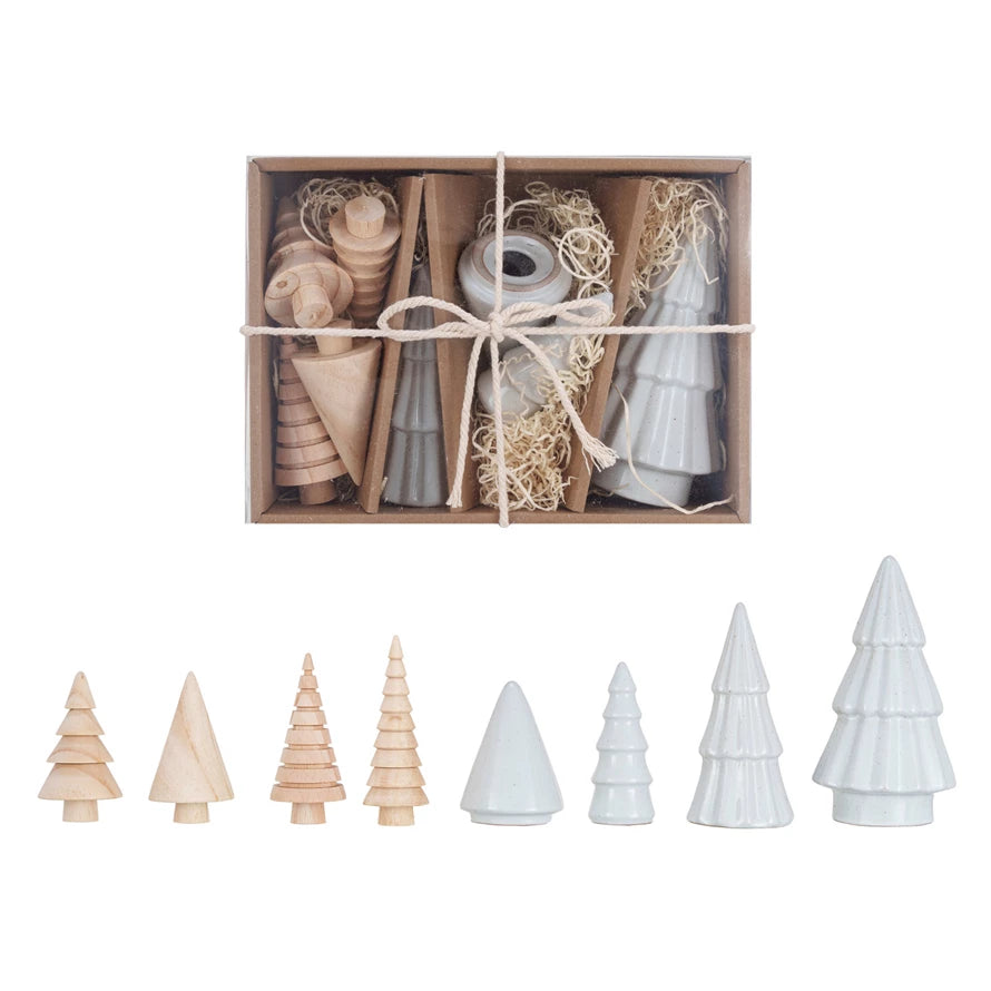 Stoneware & Wood Trees