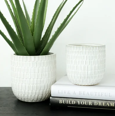 Off White Pattern Pots