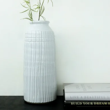 White Striped Vase