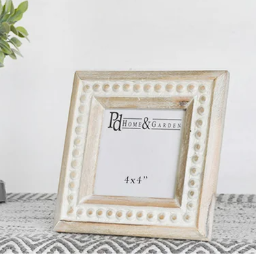 White Beaded Photo Frame