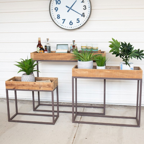 Rustic Wood Console Tray