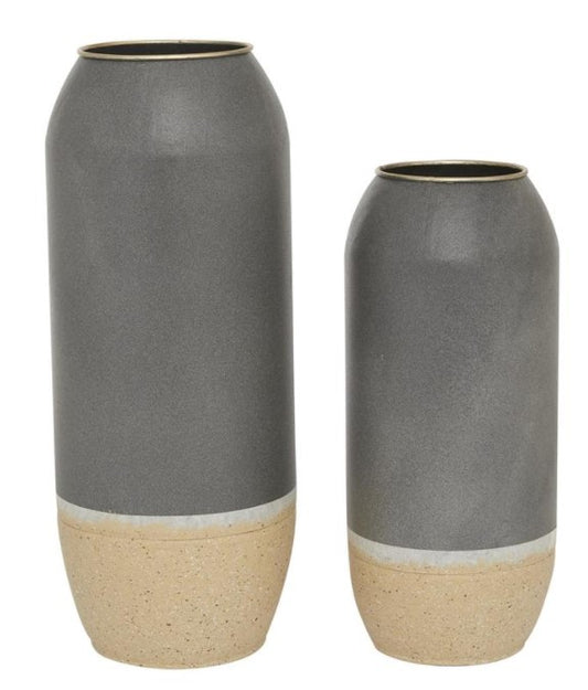 Grey Metal Contemporary Vase