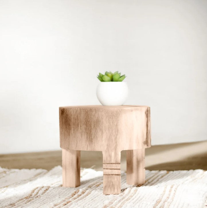 Carved Plant Stool