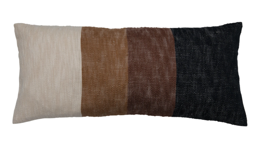 Woven Whiskey & Wood Lumbar Pillow