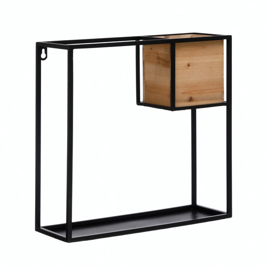 Metal Wall Shelf w/ Wood Box