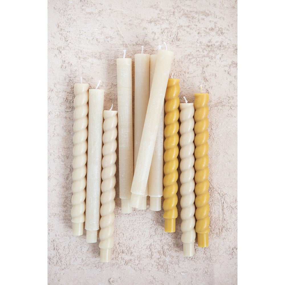 Unscented Cream Taper Candles