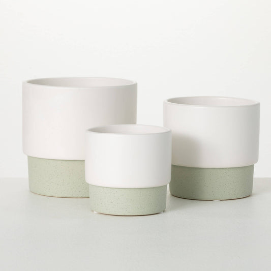 Rimmed Two-Toned Pots