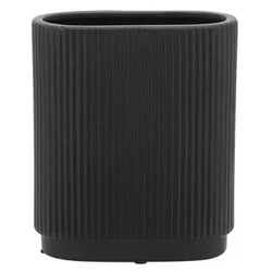 Modern Ribbed Oval Vase